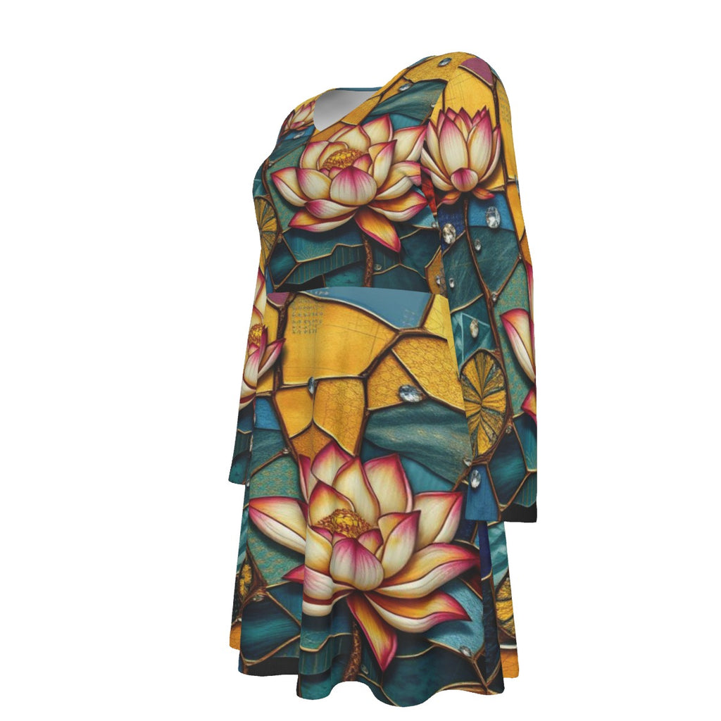 Golden Lotus Mosaic Dress