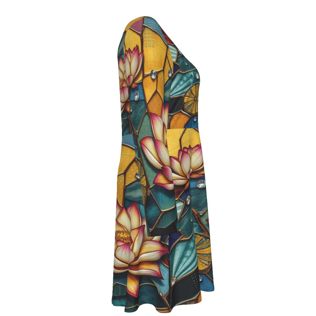 Golden Lotus Mosaic Dress