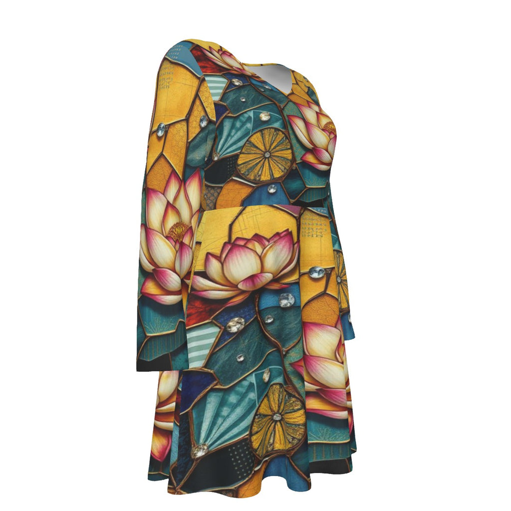 Golden Lotus Mosaic Dress